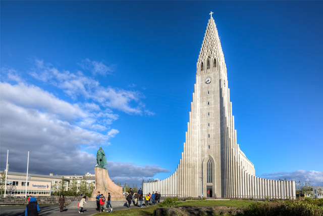 Hallgrímskirkja or church of Hallgrímur in Reykjavík, Iceland