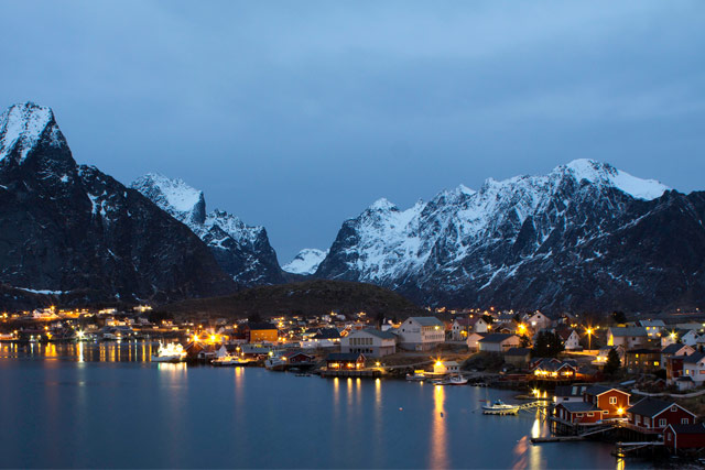 The village of Reinie on the west of Lofoten