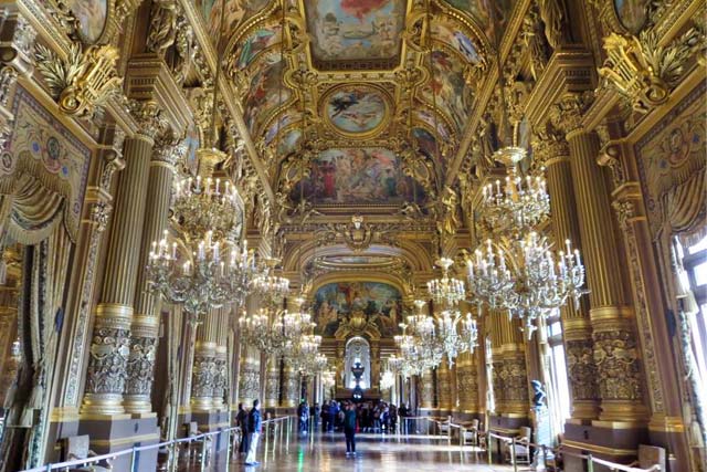 Grand foyer in Opera Garnier or Palais Garnier