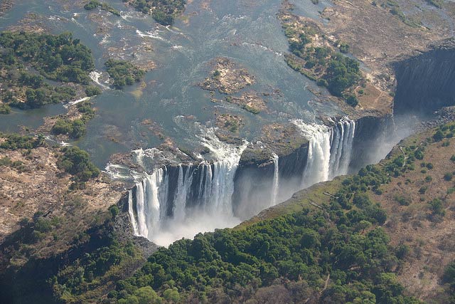 Aerial view of the Victoria Falls
