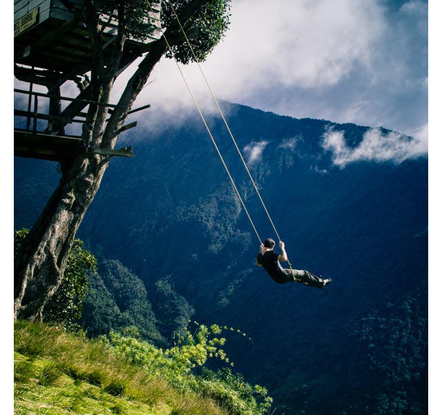 Swing at Casa del Arbol in Ecuador