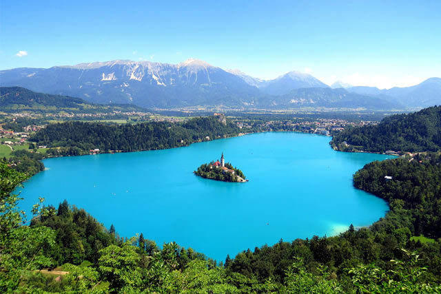 Lake Bled viewed from Mala Osojnica
