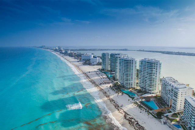 Cancun aerial view