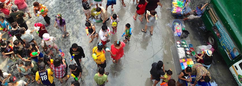 Songkran Festival, water fight in Bangkok, Thailand