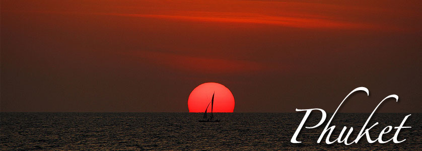 Sunset at getaway island of Phuket, Thailand
